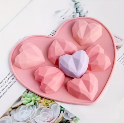 6 cavity Abstract heart Chocolate silicone Mould